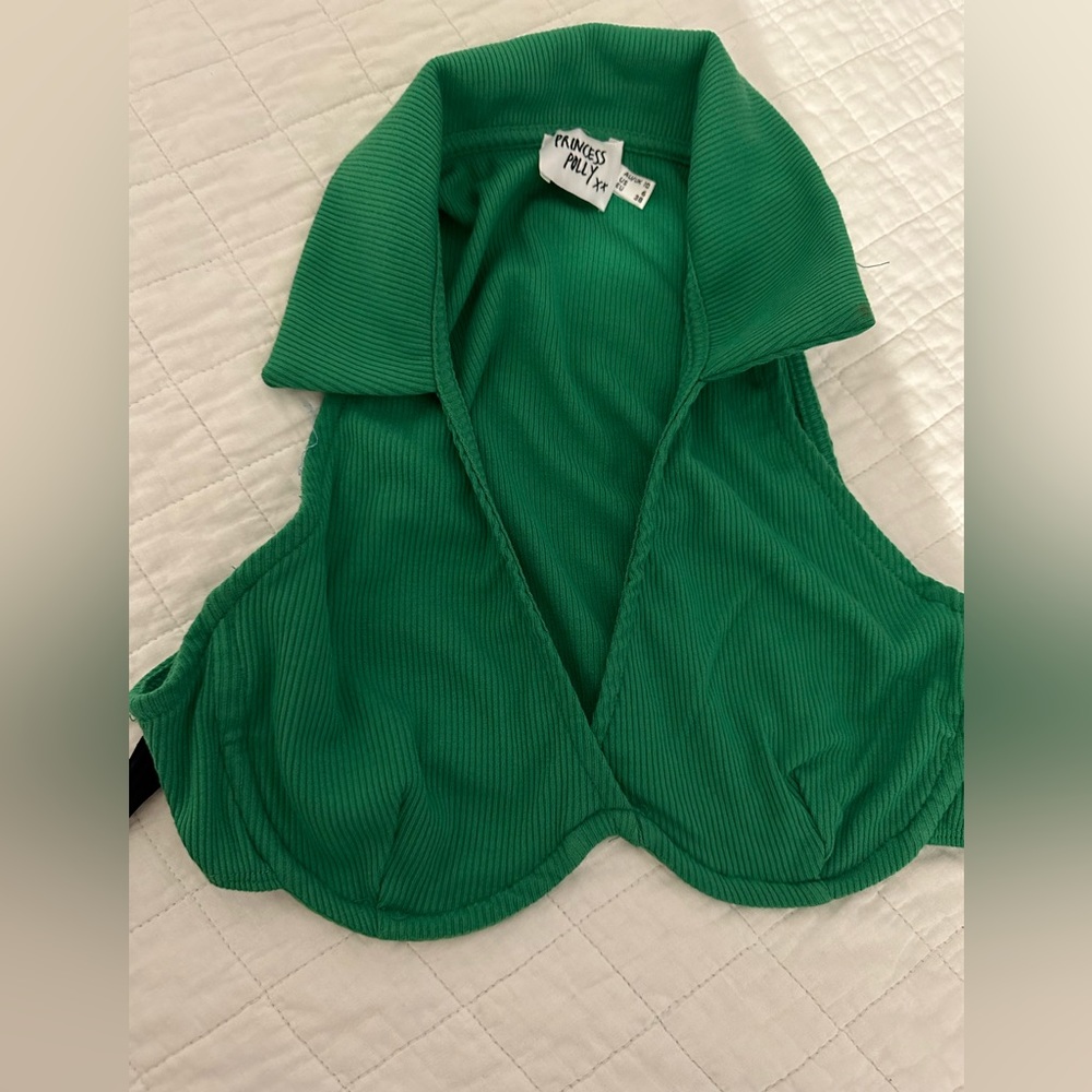 Princes Polly women green crop top size 6